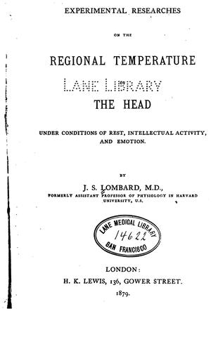 Experimental researches on the regional temperature of the head