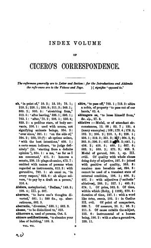 The correspondence of M. Tullius Cicero
