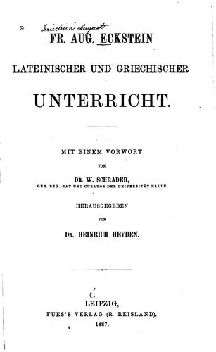 Lateinischer und griechischer unterricht