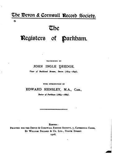 The registers of Parkham