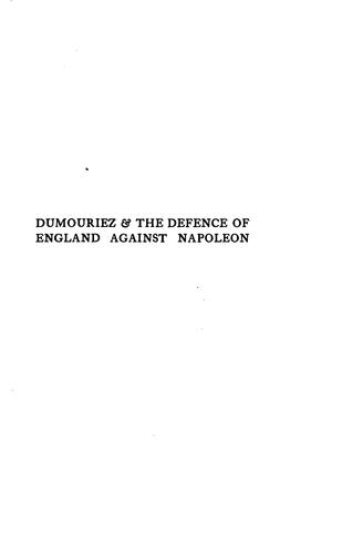 Dumouriez and the defence of England against Napoleon