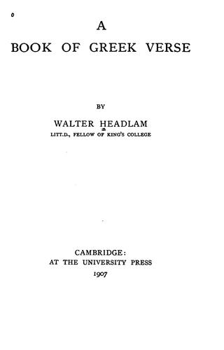 A book of Greek verse