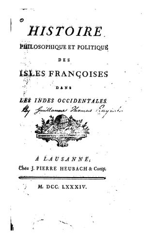 Histoire philosophique et politique des isles françoises dans les Indes Occidentales