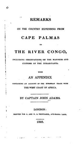 Remarks on the country extending from Cape Palmas to the River Congo