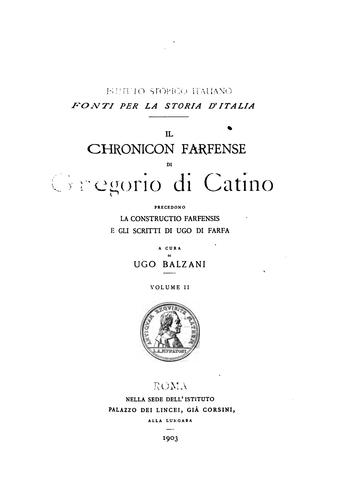 Il Chronicon farfense di Gregorio di Catino
