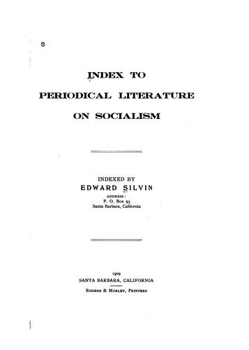 Index to periodical literature on socialism
