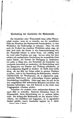 Zur geschichte der mathematik in alterthum und mittelalter