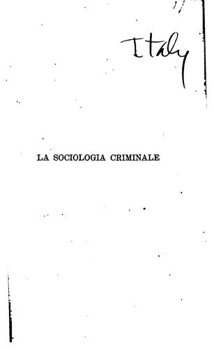 La sociologia criminale