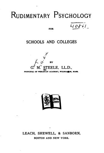 Rudimentary psychology for schools and colleges