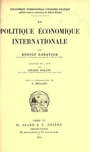 La politique ©Øeconomique internationale
