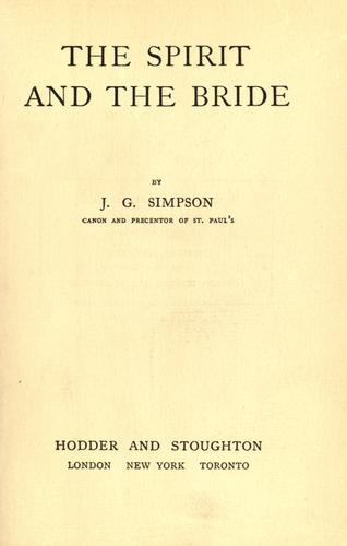 The Spirit and the bride