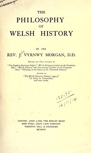 The philosophy of Welsh history