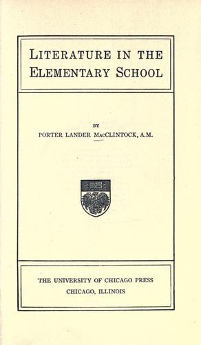 Literature in the elementary school