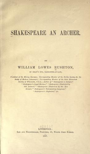 Shakespeare an archer