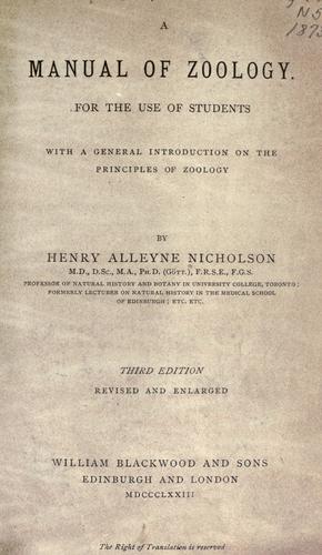 A manual of zoology for the use of students ... , with a general introduction on the principles of zoology
