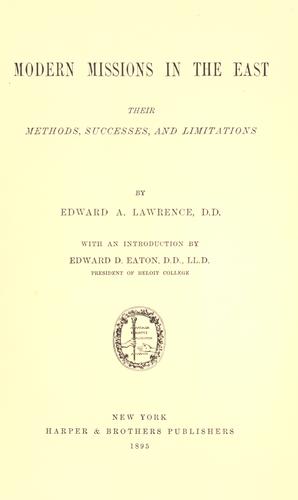 Modern missions in the East