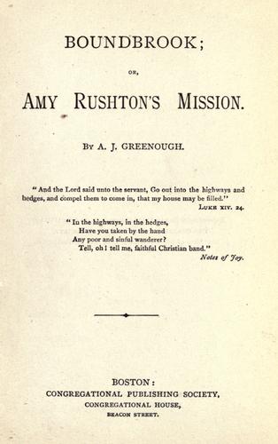 Boundbrook, or, Amy Rushton's mission