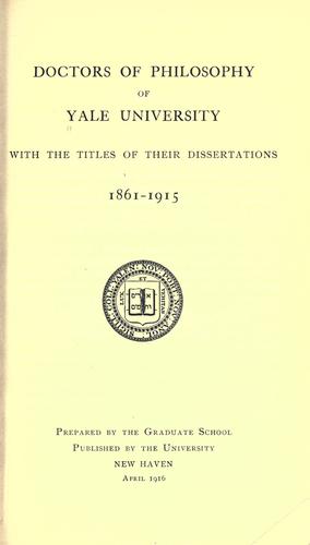 Doctors of philosophy of Yale University