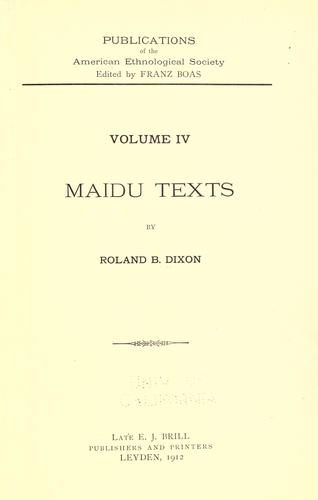 Maidu texts