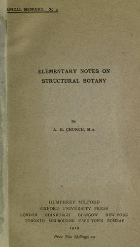 Elementary notes on structural botany