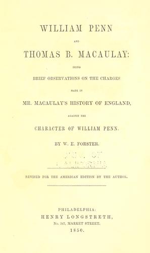 William Penn and Thomas B. Macaulay