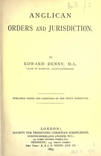 Anglican orders and jurisdiction