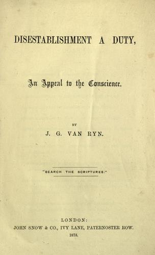 Disestablishment a duty