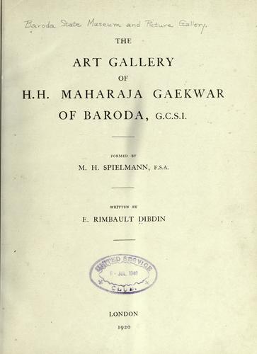 The art gallery of H.H. Maharaja Gaekwar of Baroda, G.C.S.I