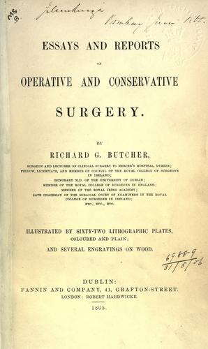 Essays and reports on operative and conservative surgery