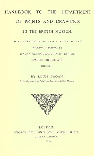 Handbook to the Department of prints and drawings in the British museum