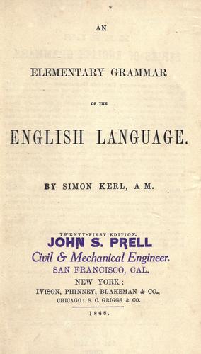 An elementary grammar of the English language