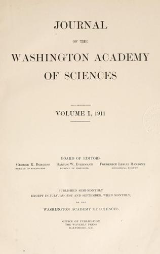 Journal of the Washington Academy of Sciences