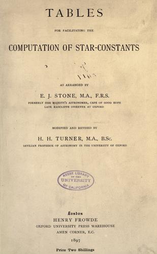 Tables for facilitating the computation of star-constants