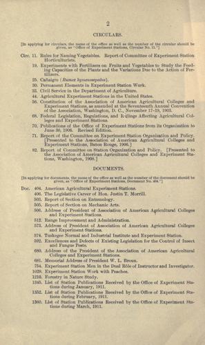 Publications of the office of experiment stations