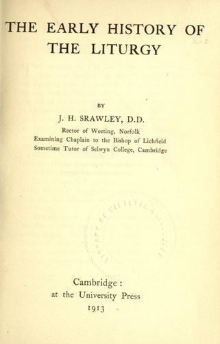 The early history of the liturgy