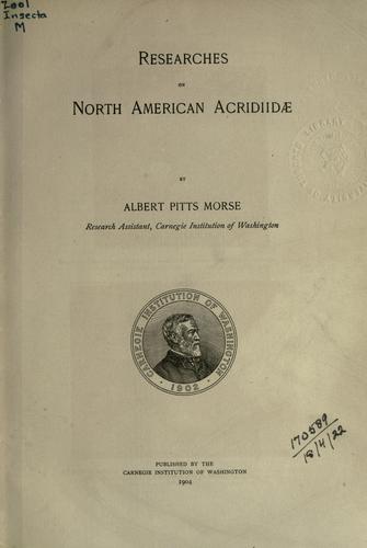 Researches on North American Acridiidae