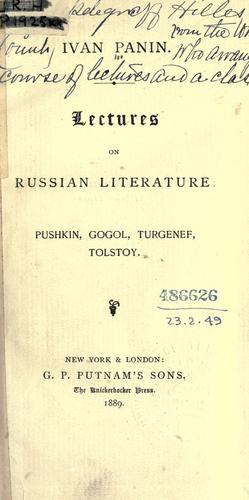 Lectures on Russian literature