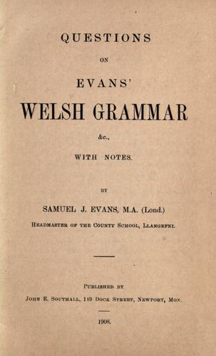 Questions on Evans' Welsh grammar, &c