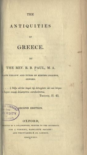 The antiquities of Greece