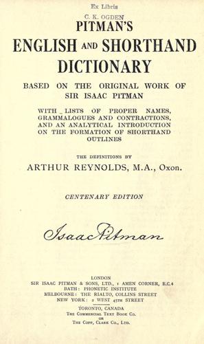 English and shorthand dictionary