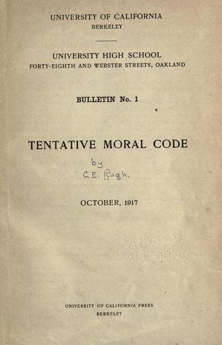 Tentative moral code ..
