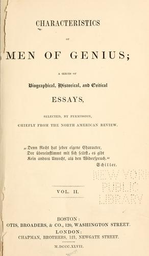 Characteristics of men of genius