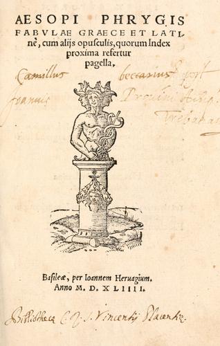 Aesopi Phrygis Fabulae græce et latinè
