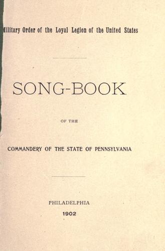 Song-book of the Commandery of the State of Pennsylvania