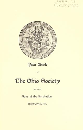 Year book of the Ohio society of the Sons of the revolution