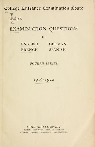 Examination question in English, French, German, Spanish
