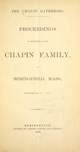 The Chapin genealogy