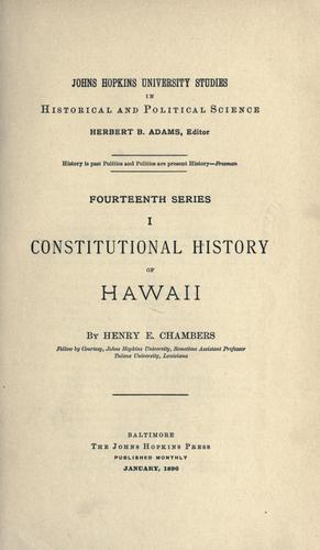 Constitutional history of Hawaii