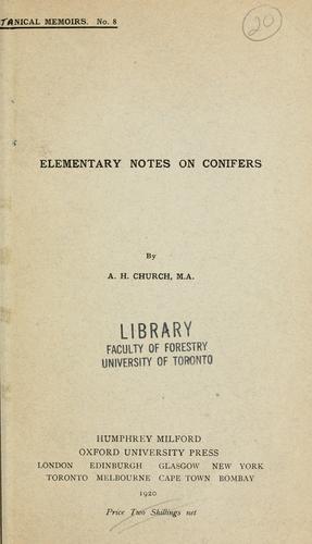 Elementary notes on conifers
