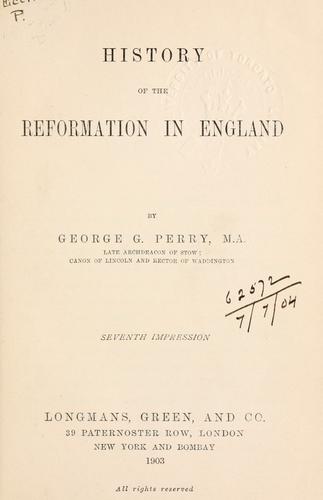 History of the Reformation in England
